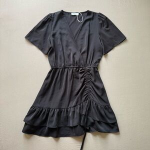 Astro Short Sleeve Side-Ruched Dress